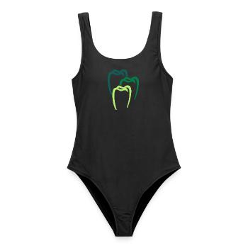 Zahn 4 Zahnarzt Dental Dentist - Frauen Badeanzug - Schwarz - Vorne - AI Model Female 172 light (172cm)