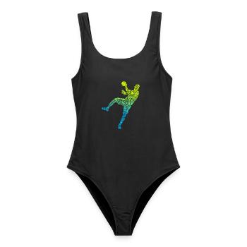 Handballspieler Symbole Handballer Jungen Handball - Frauen Badeanzug - Schwarz - Vorne - AI Model Female 172 light (172cm)