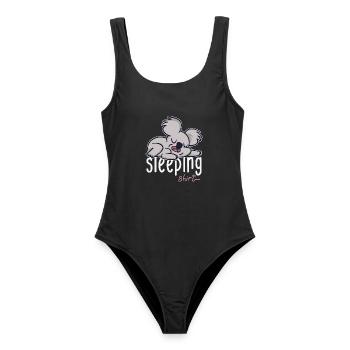 Koala Faulpelz Koalabär Schlafshirt Langschläfer - Frauen Badeanzug - Schwarz - Vorne - AI Model Female 172 light (172cm)