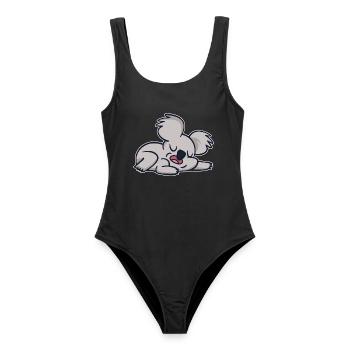 Koala Morgenmuffel Koalabär Langschläfer Faulpelz - Frauen Badeanzug - Schwarz - Vorne - AI Model Female 172 light (172cm)