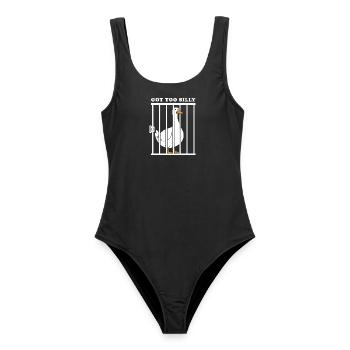 Goose Funny Graphic - Frauen Badeanzug - Schwarz - Vorne - AI Model Female 172 light (172cm)