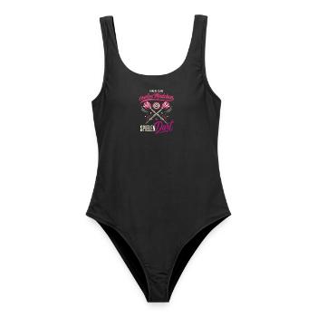 Nur Die Coolen Mädchen Spielen Dart Spruch - Frauen Badeanzug - Schwarz - Vorne - AI Model Female 172 light (172cm)