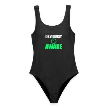 Offensichtlich Awake Clock Tee - Frauen Badeanzug - Schwarz - Vorne - AI Model Female 172 light (172cm)