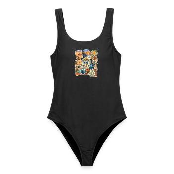 Ägypten Reisesticker - Frauen Badeanzug - Schwarz - Vorne - AI Model Female 172 light (172cm)