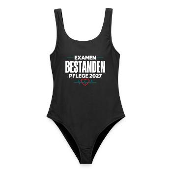 Examen bestanden – Pflege Abschluss 2027 - Frauen Badeanzug - Schwarz - Vorne - AI Model Female 172 light (172cm)