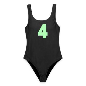 Neon Mint 4 - Frauen Badeanzug - Schwarz - Vorne - AI Model Female 172 light (172cm)