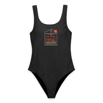 Black Week Shopping – Schnäppchen Geschenk lustig - Frauen Badeanzug - Schwarz - Vorne - AI Model Female 172 light (172cm)