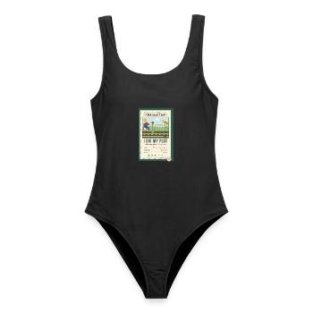 Ich freue mich über das Gärtnergeschenk meines Parzellen-Allotment Clubs. - Frauen Badeanzug - Schwarz - Vorne - AI Model Female 172 light (172cm)