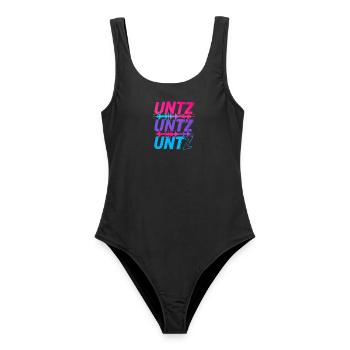 UNTZ UNTZ UNTZ Techno Raver Goa Trance Festival - Frauen Badeanzug - Schwarz - Vorne - AI Model Female 172 light (172cm)