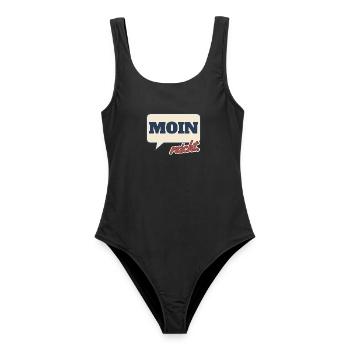 Moin reicht Norddeutsch Spruch - Frauen Badeanzug - Schwarz - Vorne - AI Model Female 172 light (172cm)