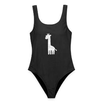 Giraffe Silhouette Umriss Symbol - Frauen Badeanzug - Schwarz - Vorne - AI Model Female 172 light (172cm)