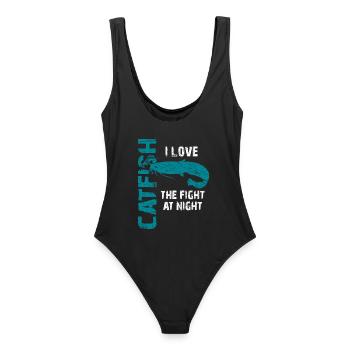 Catfish Fishing Sport Fishing Strong Fish - Women's Swimsuit - black - Back - AI Model Female 172 light (172cm)