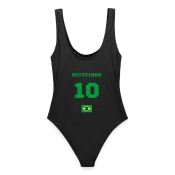 Nicotinho 10 Brasil - Trikot - Frauen Badeanzug - Schwarz - Hinten - AI Model Female 172 light (172cm)