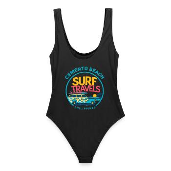 Retro Surf Van Philippines - Frauen Badeanzug - Schwarz - Hinten - AI Model Female 172 light (172cm)