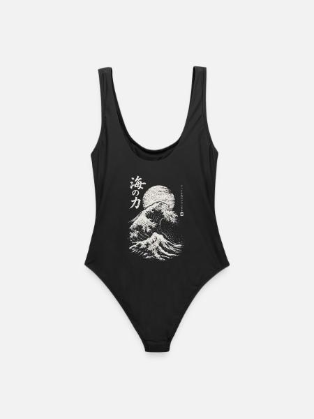 Japanese Great Wave – Japanese Art - Frauen Badeanzug - Schwarz