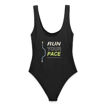 Run Your Pace - Frauen Badeanzug - Schwarz - Hinten - AI Model Female 172 light (172cm)