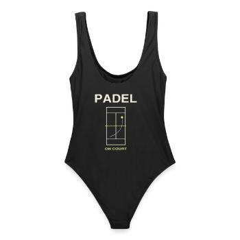 Padel On Court - Frauen Badeanzug - Schwarz - Hinten - AI Model Female 172 light (172cm)