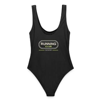 Running Club  - Frauen Badeanzug - Schwarz - Hinten - AI Model Female 172 light (172cm)