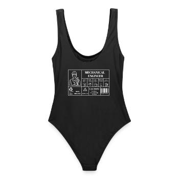 Name: Mechanical Engineer Nutrition Label - Frauen Badeanzug - Schwarz - Hinten - AI Model Female 172 light (172cm)