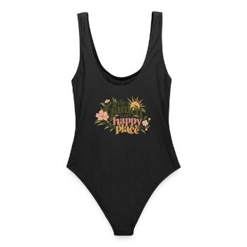The Garden Is My Happy Place - Frauen Badeanzug - Schwarz - Hinten - AI Model Female 172 light (172cm)