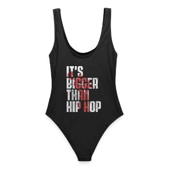 Its Bigger Than Hip Hop - Conscious Rap Statement - Frauen Badeanzug - Schwarz - Hinten - AI Model Female 172 light (172cm)
