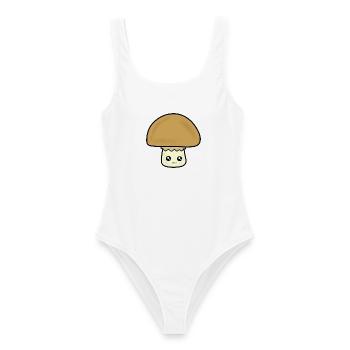 Comic Pilz Kawaii Geschenk Pilzsammler Mushroom - Frauen Badeanzug - Weiß - Vorne - AI Model Female 172 dark (172cm)