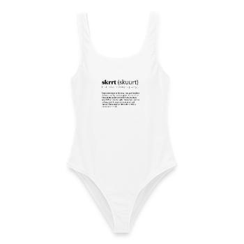 skrrt (skuurt) HipHop - Frauen Badeanzug - Weiß - Vorne - AI Model Female 172 dark (172cm)