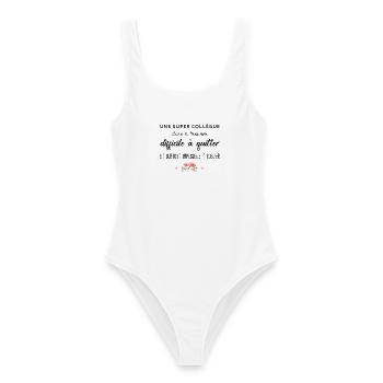 Cadeau Collègue une super collègue cadeau retraite - Maillot de bain femme - blanc - Devant - AI Model Female 172 dark (172cm)