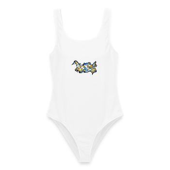 FCCZJ graffiti - Women's Swimsuit - white - Front - AI Model Female 172 dark (172cm)