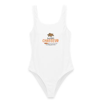 Bientôt Chasseur Body Bébé Cadeau Papa Chasse - Maillot de bain femme - blanc - Devant - AI Model Female 172 dark (172cm)