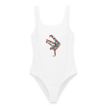 Breakdance Tanz Breakdancer Breakdancer Kinder - Frauen Badeanzug - Weiß - Vorne - AI Model Female 172 dark (172cm)