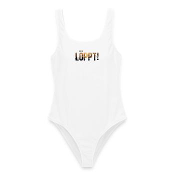 Plattdeutsch Löppt! Norden Spruch-Shirt - Frauen Badeanzug - Weiß - Vorne - AI Model Female 172 dark (172cm)