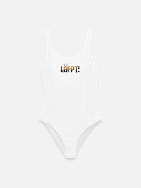 Plattdeutsch Löppt! Norden Spruch-Shirt - Frauen Badeanzug - Weiß