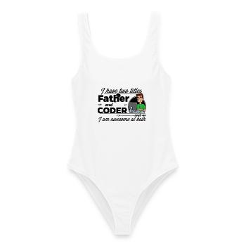 Father and Coder - I have two Titles - Frauen Badeanzug - Weiß - Vorne - AI Model Female 172 dark (172cm)