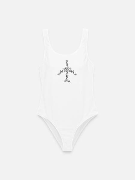 Flugzeug B747 - Frauen Badeanzug - Weiß