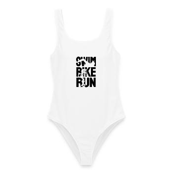 Triathlon Triathlet - Frauen Badeanzug - Weiß - Vorne - AI Model Female 172 dark (172cm)