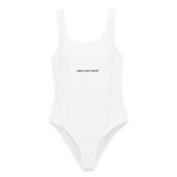 SMALLTALK SUCKS - Spread it! - Frauen Badeanzug - Weiß - Vorne - AI Model Female 172 dark (172cm)