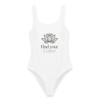 Find Your Center Lotus Blume - Frauen Badeanzug - Weiß - Vorne - AI Model Female 172 dark (172cm)