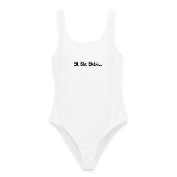 Sprüche Spruch lustig witzig Bli Bla Blubb Witz - Frauen Badeanzug - Weiß - Vorne - AI Model Female 172 dark (172cm)