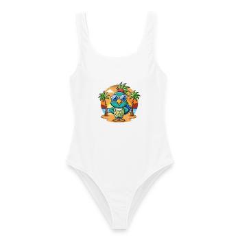Peacock Funny Cartoon Summer Beach Sunglasses - Women's Swimsuit - white - Front - AI Model Female 172 dark (172cm)