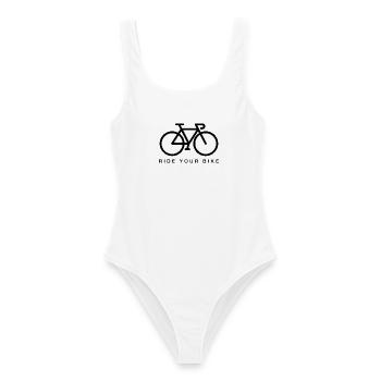 Bicycle - Ride your bike - Frauen Badeanzug - Weiß - Vorne - AI Model Female 172 dark (172cm)