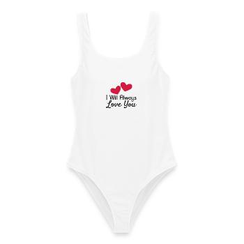 Love you - Frauen Badeanzug - Weiß - Vorne - AI Model Female 172 dark (172cm)