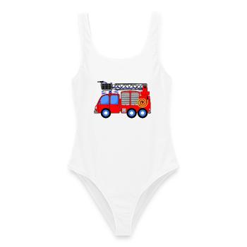 Feuerwehrfahrzeug Kinder - Frauen Badeanzug - Weiß - Vorne - AI Model Female 172 dark (172cm)