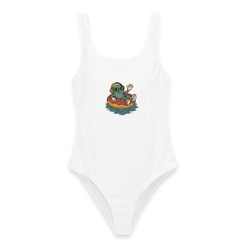 Pool Day - Women's Swimsuit - white - Front - AI Model Female 172 dark (172cm)