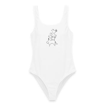 Bremer Stadtmusikanten Linien - Maillot de bain femme - blanc - Devant - AI Model Female 172 dark (172cm)