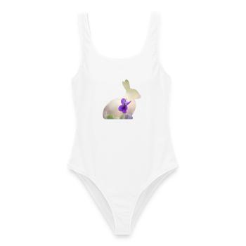 Hase Kaninchen - Frauen Badeanzug - Weiß - Vorne - AI Model Female 172 dark (172cm)