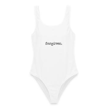 Forgiven Vergeben Vergessen Verzeihen Spruch - Frauen Badeanzug - Weiß - Vorne - AI Model Female 172 dark (172cm)