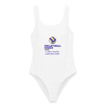 Volleyball Coach Definition - Frauen Badeanzug - Weiß - Vorne - AI Model Female 172 dark (172cm)