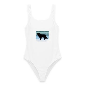 Karst Schäferhund Liebhaber Silhouette Vintage Sonnenuntergang - Frauen Badeanzug - Weiß - Vorne - AI Model Female 172 dark (172cm)