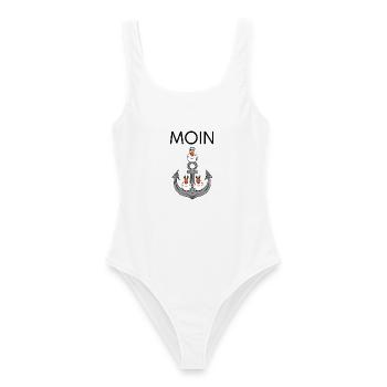 Anker Möwe Seemöwe Moin Nordsee - Frauen Badeanzug - Weiß - Vorne - AI Model Female 172 dark (172cm)